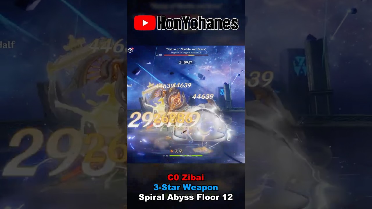 ZIBAI 3 STAR WEAPON SPIRAL ABYSS FLOOR 12 #zibai #genshinimpact #genshin #genshinimpactedit