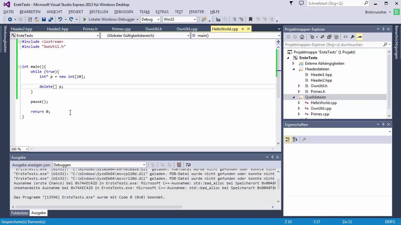 C++ Tutorial [044] - Dynamischen Speicher löschen mit delete GERMAN