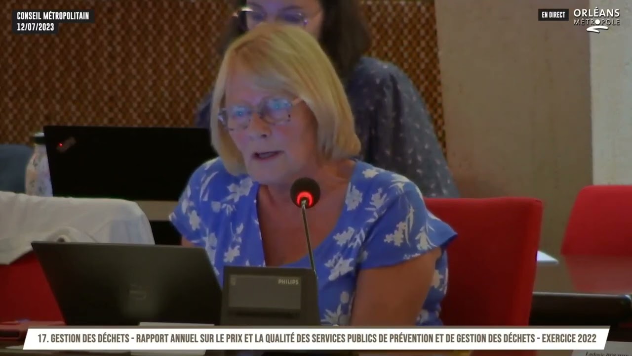 GESTION DES DÉCHETS - Intervention de Maryvonne et Mathieu Gallois à Orléans Métropole