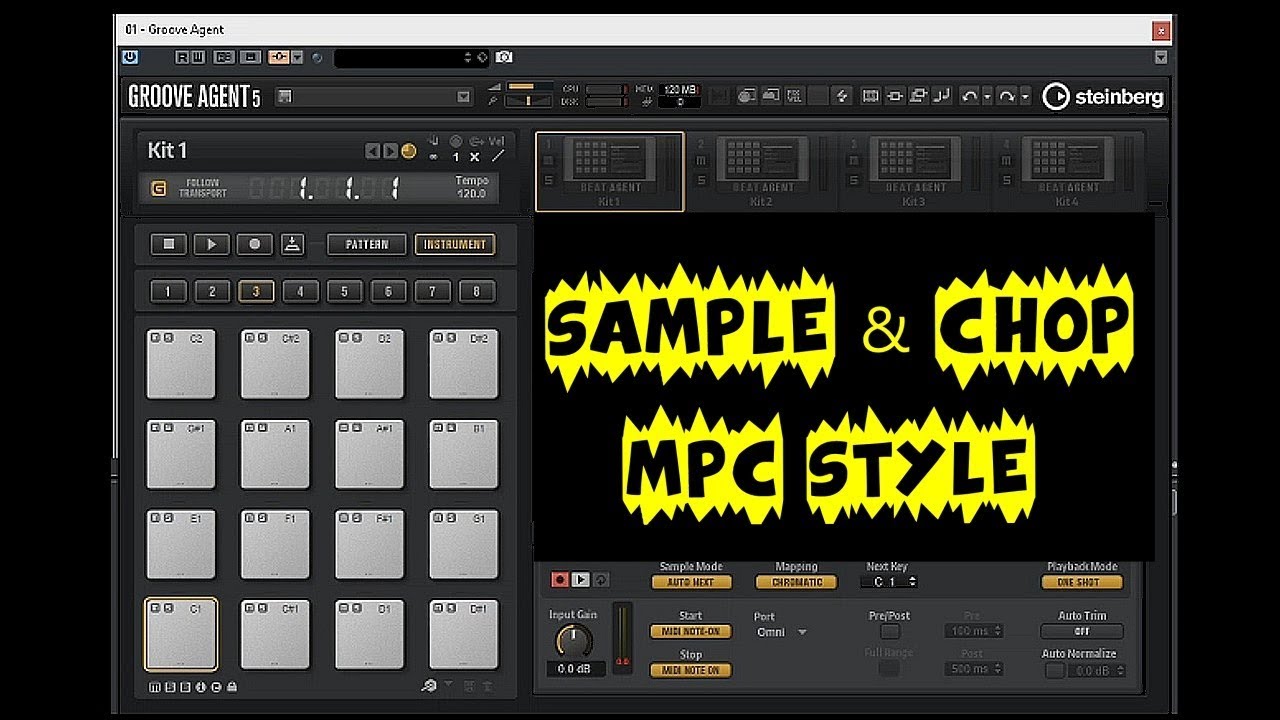 Steinberg Cubase 10.5  - MPC Style Sampling & Chopping using Groove Agent 5