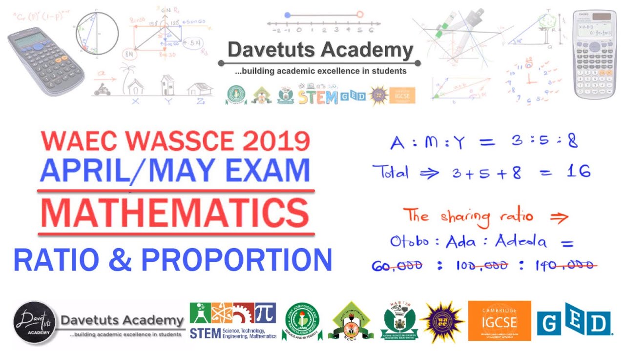 Worked Examples on Ratio and Proportions - WAEC WASSCE 2019 Maths Exam