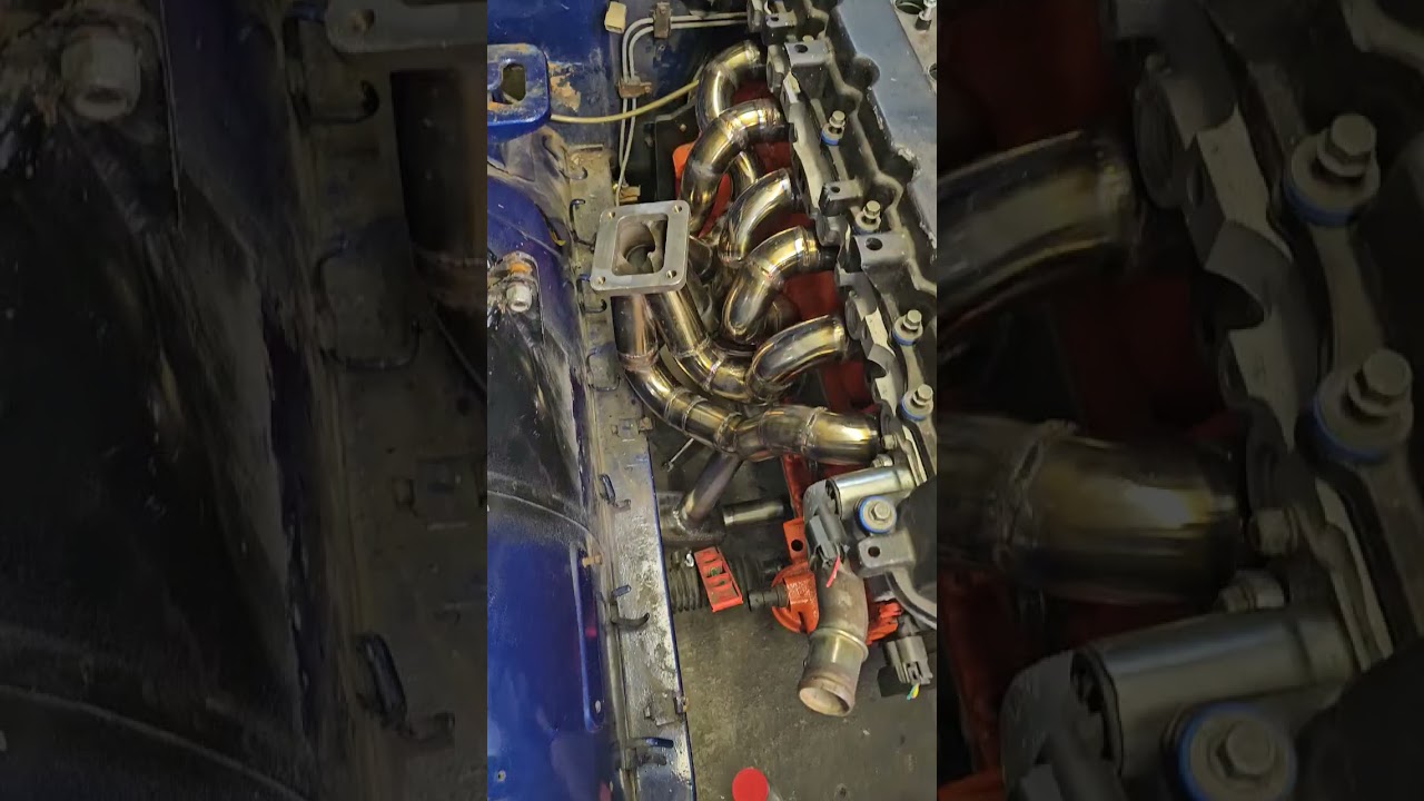 Vortec 4200 custom turbo manifold done!