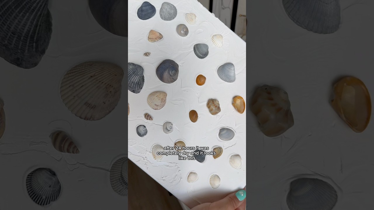 Under $100 Bathroom Upgrade- DIY Wall Art!🐚 #wallart #diyideas #shells #diy #art #boujeeonabudget