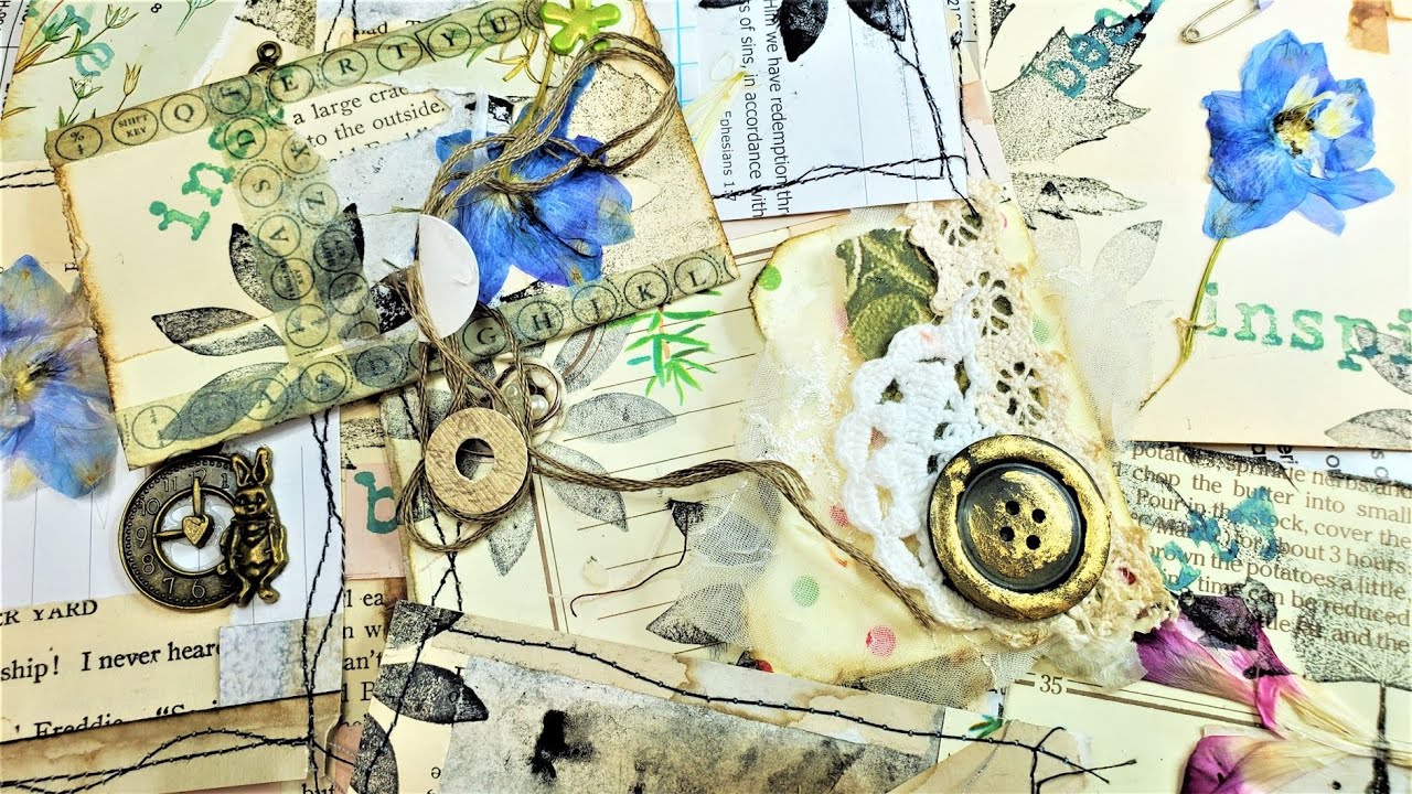Make Pretty Pockets for Junk Journals! Easy! Use up Scraps!  Beginner Tutorial! The Paper Outpost :)