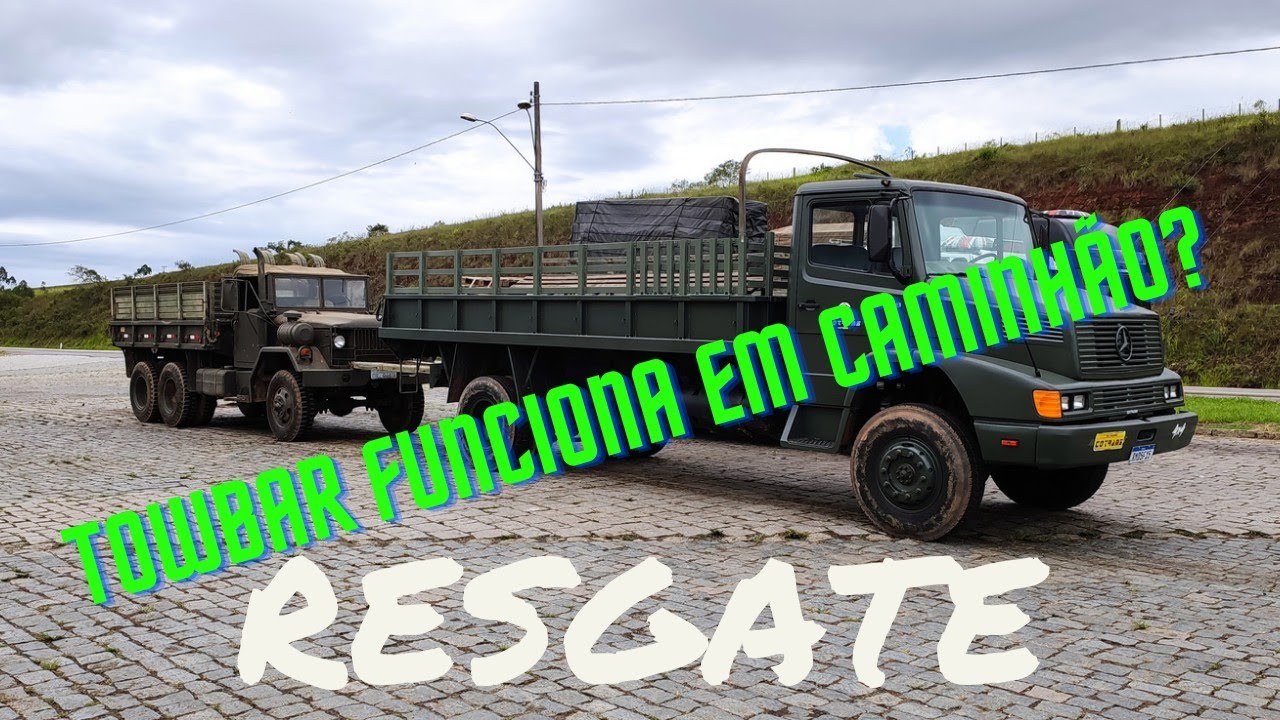 Resgate de um Reo M35A2C usando Towbar - como funciona um cambão triangular em uma viatura pesada.