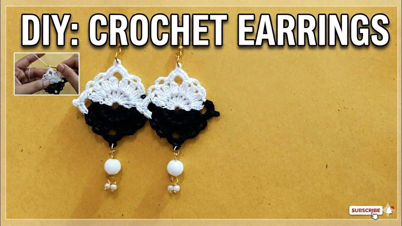 Tutorial on how to make crochet earrings in easy way #crochettutorial #crochet #earrings #handmade