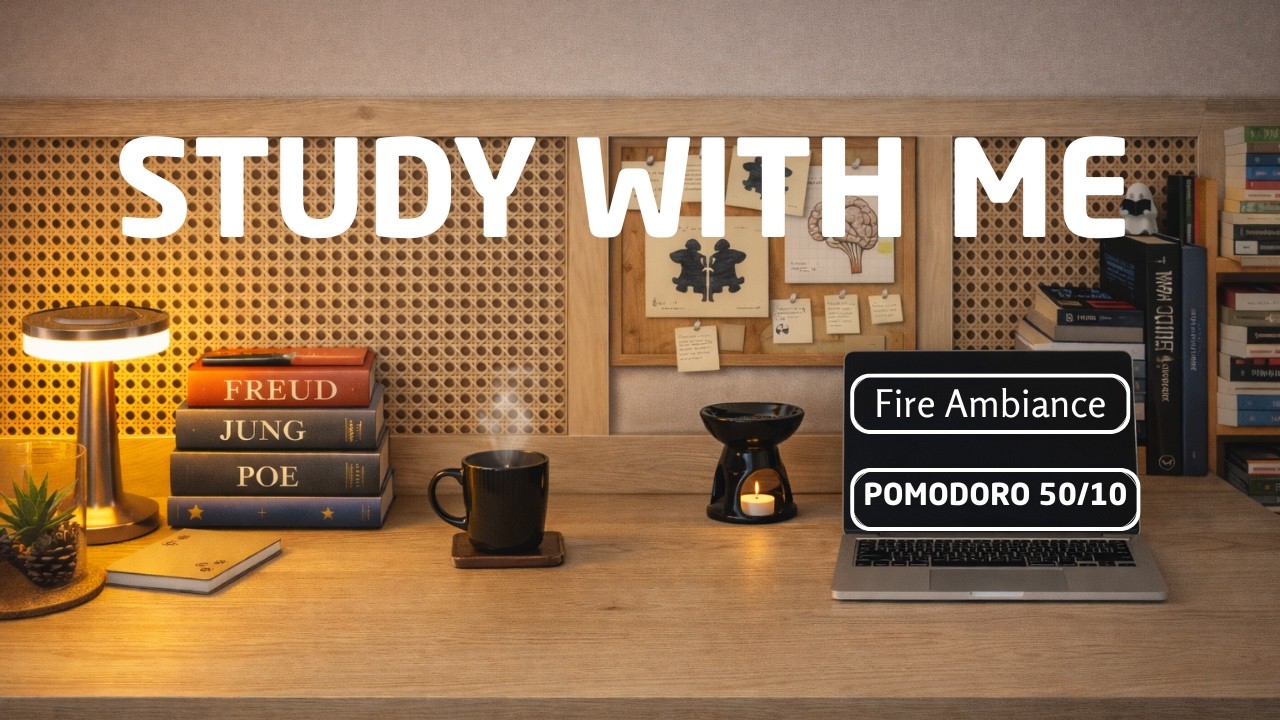 ❄️ 3- HOUR STUDY WITH ME on A WINTER DAY | 🖤Body Doubling For Focus |⏱️Pomodoro 50/10 |🔥Fire Sounds