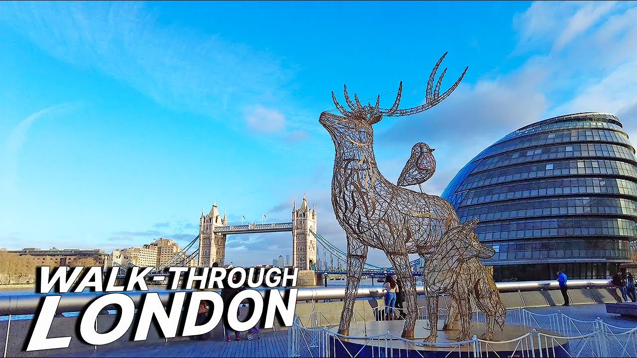 LONDON Walk 🇬🇧 - St Katharine Docks Marina ⛴⚓️ and Tower Bridge 🌉 from London Bridge Station 🚇