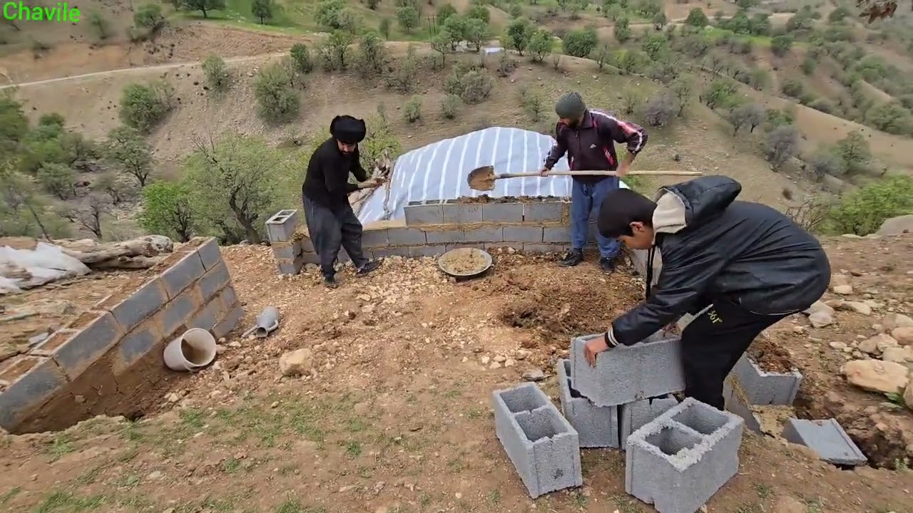 Building a Shelter in Zagros Mountains | Nomad Family Living Off the Land 🏔️🌿