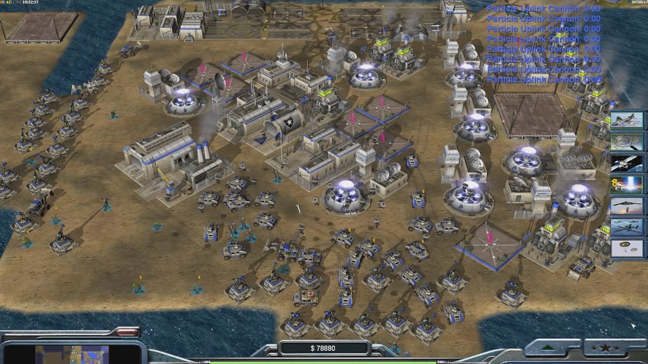 USA Laser - Command & Conquer Generals Zero Hour - 1 против 7, сложный геймплей