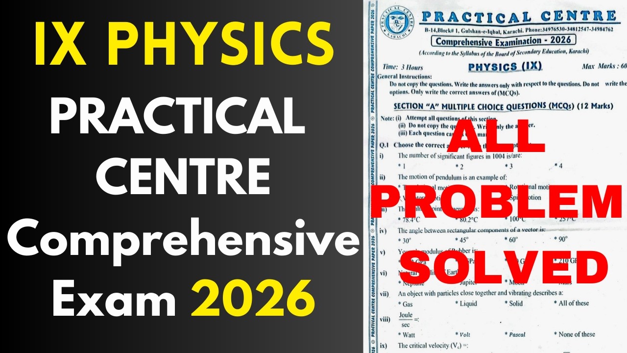 IX PHYSICS PC COMPREHENSIVE EXAMINATION 2026 || CLASS 9 PHYSICS PRACTICAL CENTRE GUESS PAPER 2026