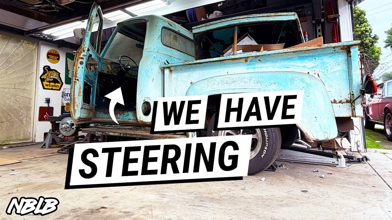 Abandoned 1955 Ford F100 Gets a HUGE Steering Upgrade