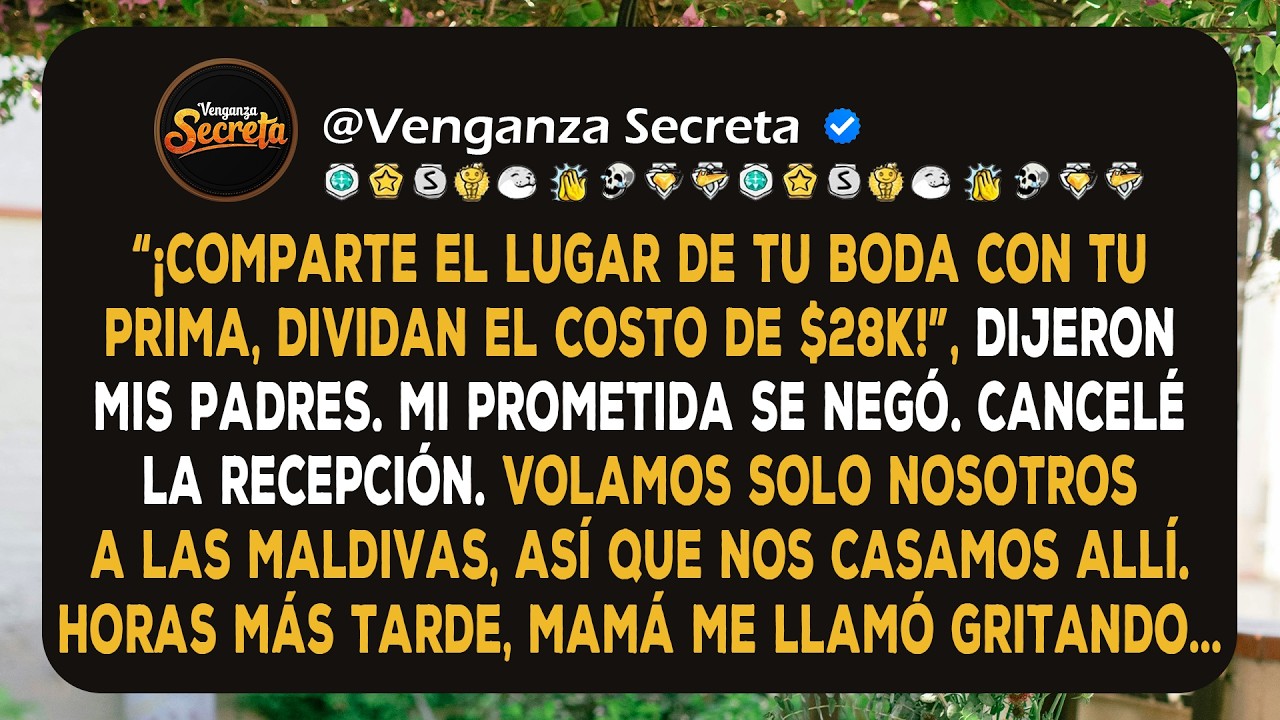 “¡Comparte el lugar de tu boda con tu prima!”, exigieron mis padres. Horas más tarde, mamá me llamó