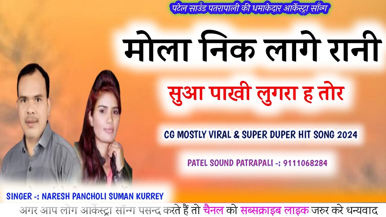 मोला निक लागे रानी सुआ पाखी लुगरा ह तोर। Mola nik Lage Rani । Naresh Pancholi Suman Kurrey