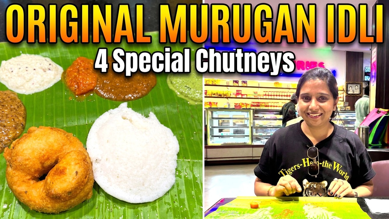 The ORIGINAL Murugan Idli Shop in Madurai | 4 Chutneys & 