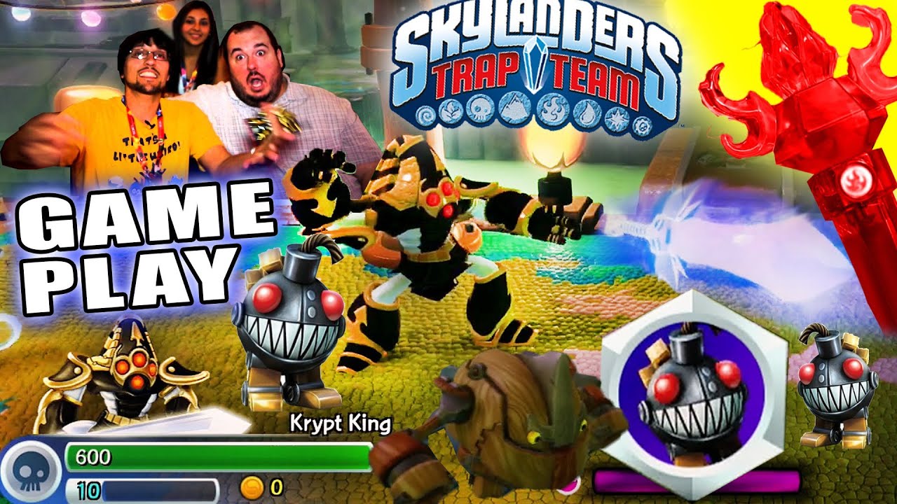Lets Play Skylanders Trap Team: Grinnade & Krypt King w/ Fire Torch Trap - Sewers of Supreme Stink