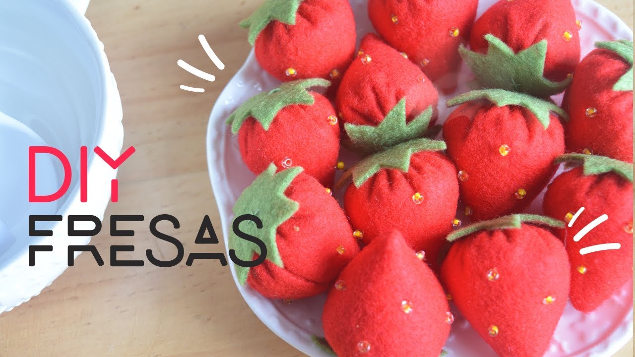 DIY FÁCIL~  HAZ BONITAS FRESAS DE TELA #CinCraft