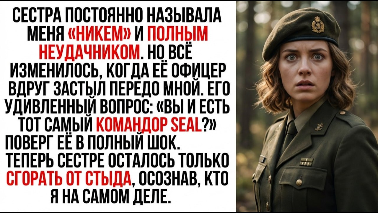Сестра звала меня «никем», пока её офицер не козырнул мне: «Командор SEAL»