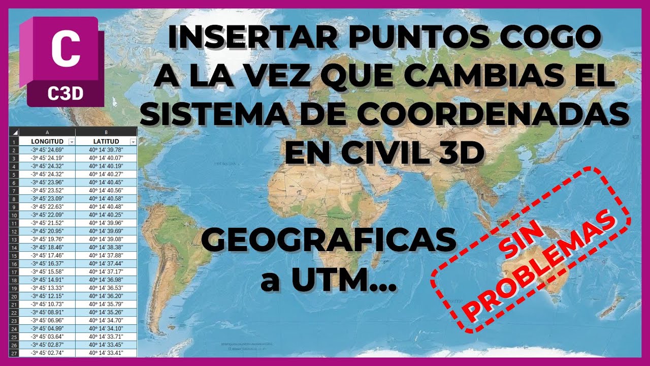 Coordenadas geográficas a UTM con Civil 3d