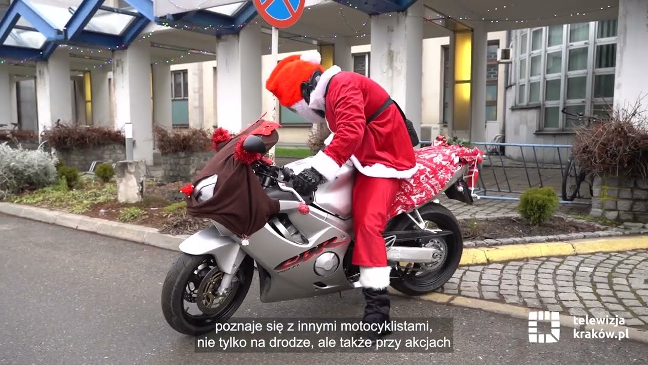 Motomikołaje zawitały do Szpitala Dziecięcego w Prokocimiu