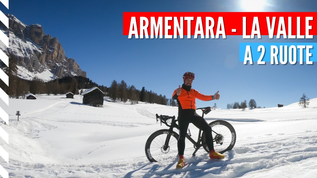 From Armentara towards La Val, action on snow · Dolomites · Alta Badia