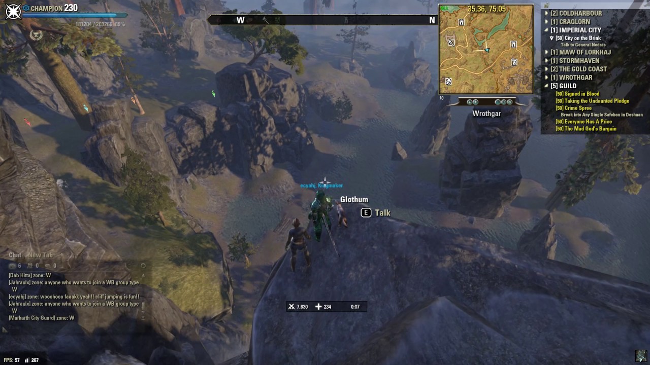 My ESO Cliff Jumping at Wrothgar