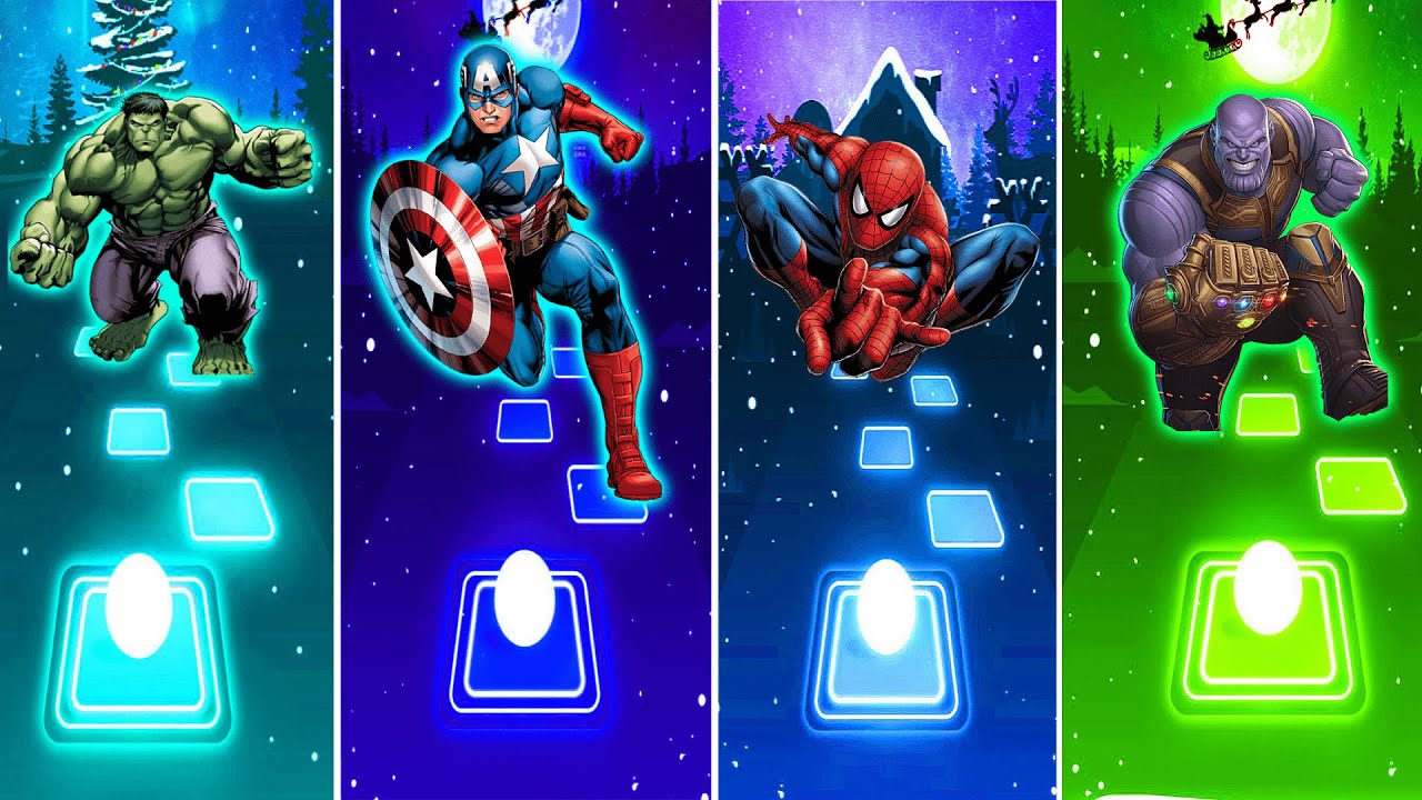Tiles Hop Phonk Rush   Hulk vs Captain America vs Spider Man vs Thanos