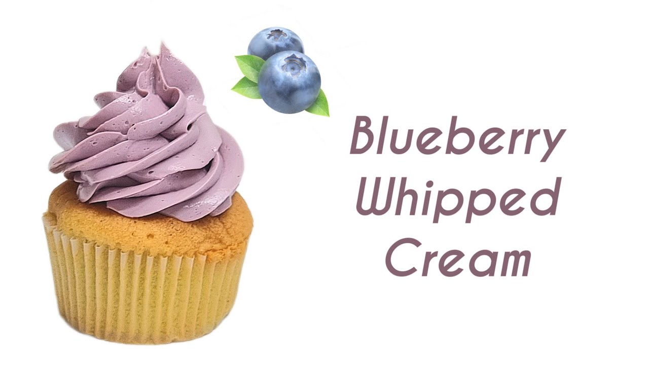 Blueberry Whipped Cream Recipe || Whipped cream with fruits recipe || Blueberry frosting recipe