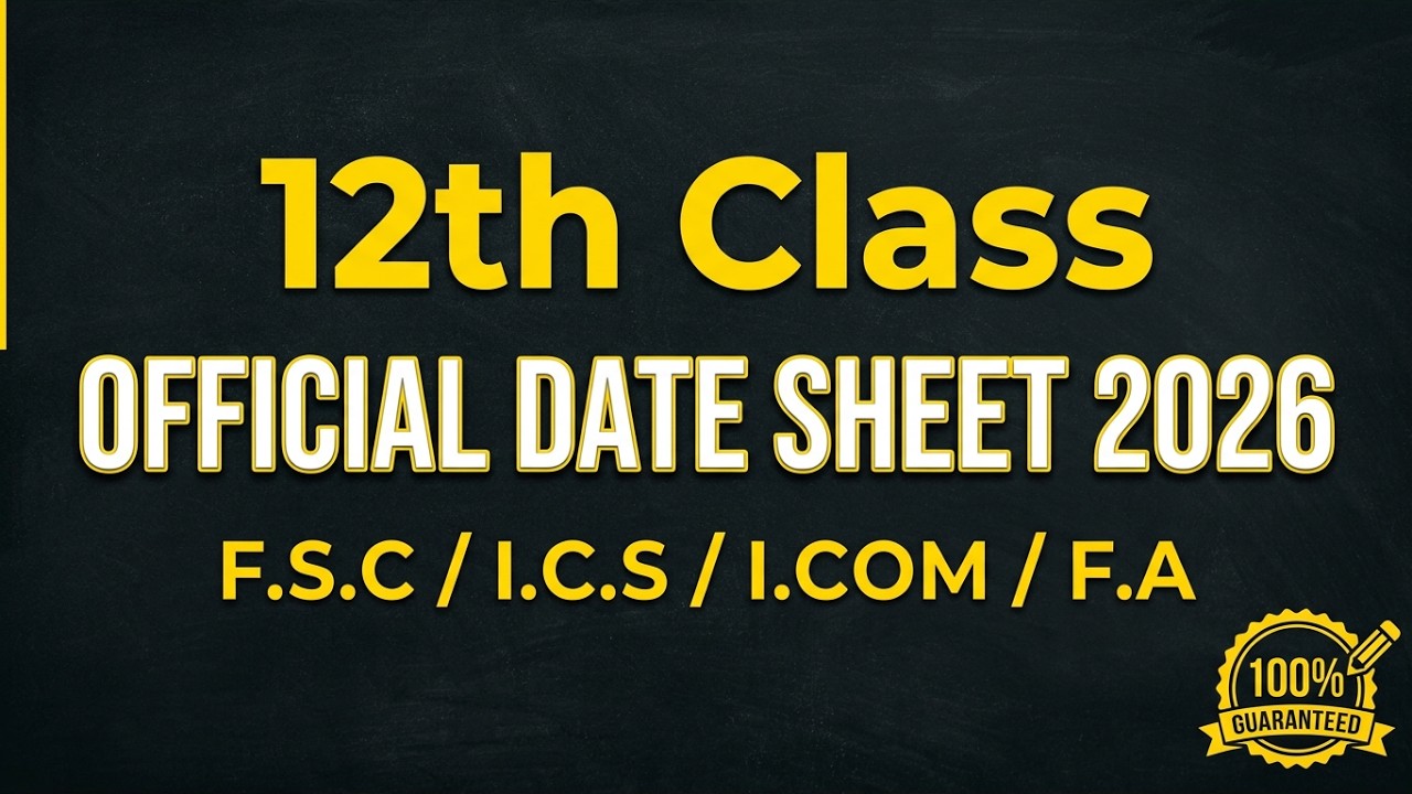 2nd Year Date Sheet 2026 | 12th Class Date Sheet 2026 | Inter Part 2 Date Sheet | FSC FA ICS ICOM