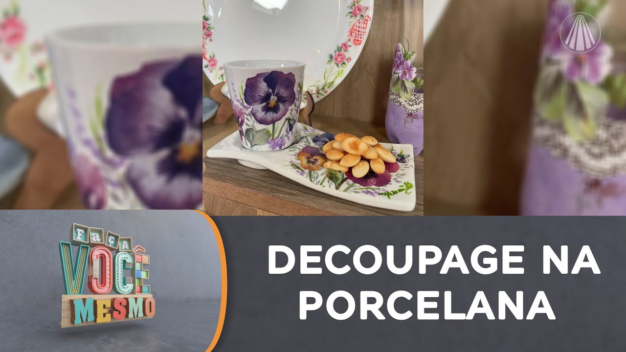 Aprenda a fazer uma linda decoupage na porcelana com a artesã Mamiko