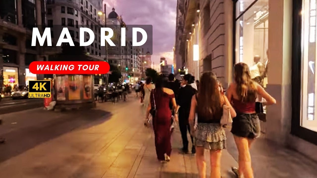 Madrid’s Most Iconic Street at Dusk | Gran Vía Evening Walk [4K]