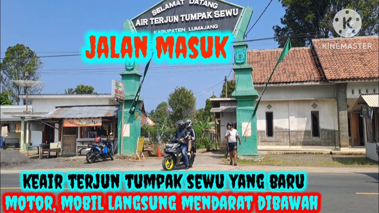 JALAN MASUK KEAIR TERJUN TUMPAK SEWU YANG BARU, MOTOR MOBIL LANGSUNG MENDARAT DIBAWAH