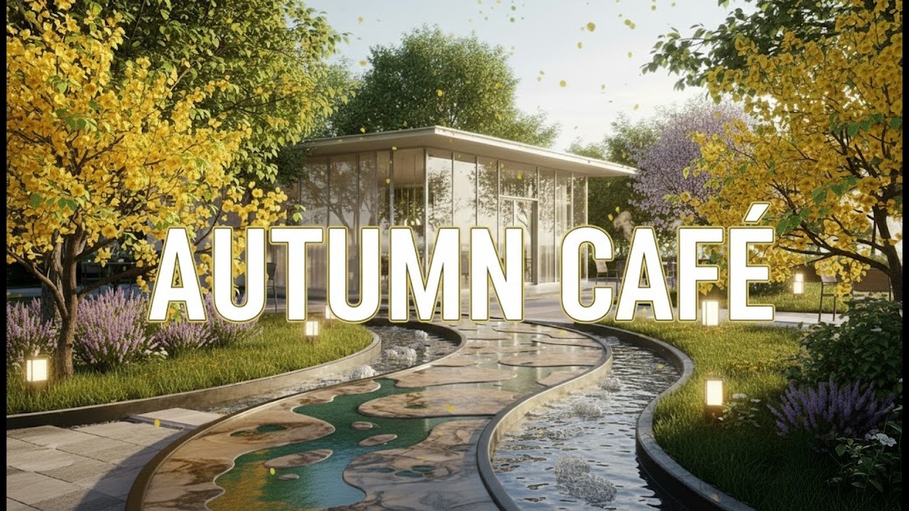 Autumn Garden Café 🍂 | Relaxing Piano & Guitar by the Gentle Stream