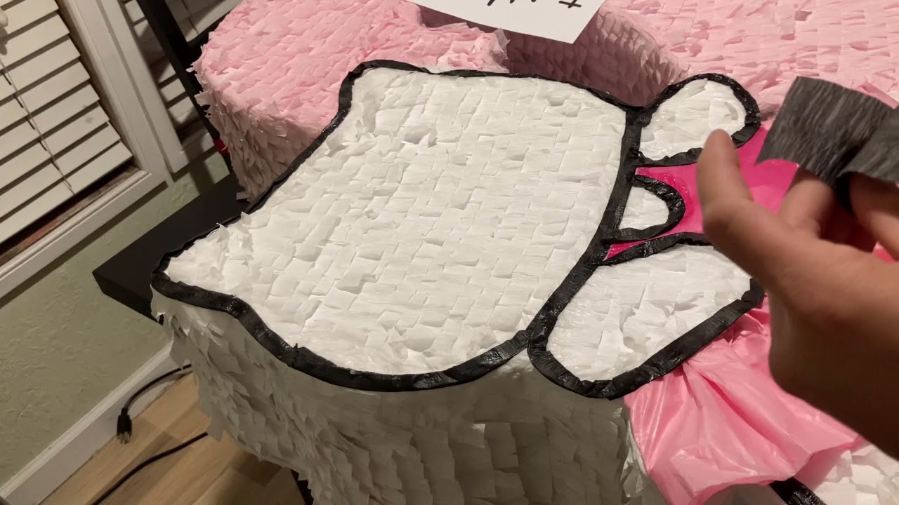 Como hacer piñata Hello Kitty con número paso a paso