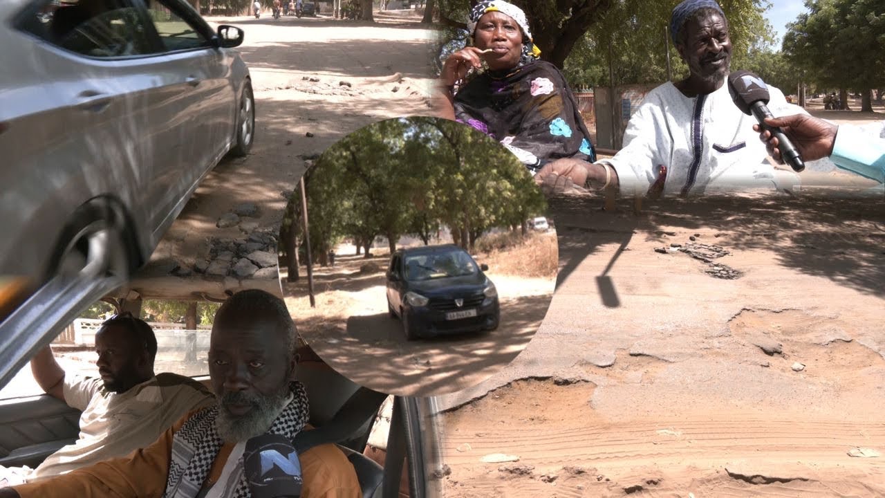 THIES ; BALLABEY/ROUTE DELABREE AVEC DES NIDS DE POULE ; LES POPULATIONS ROUGES DE COLERE