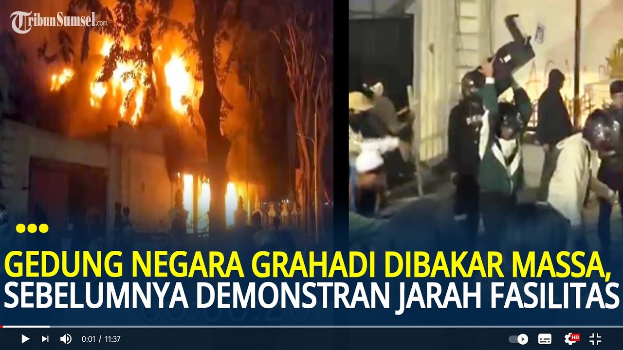 Massa Bakar Gedung Grahadi Surabaya, Sebelumnya Demostran Menjarah Fasilitas dan Rusak Kendaraan