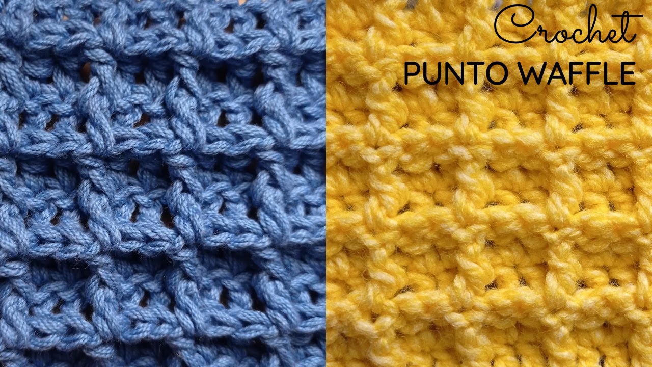 Punto waffle o gofre a crochet