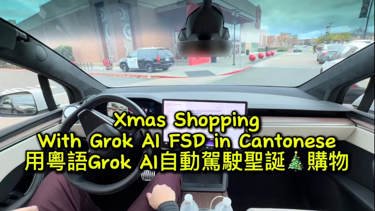 Tesla Grok AI Xmas Shopping FSD in Cantonese 用粵語Grok AI自動駕駛聖誕購物￼