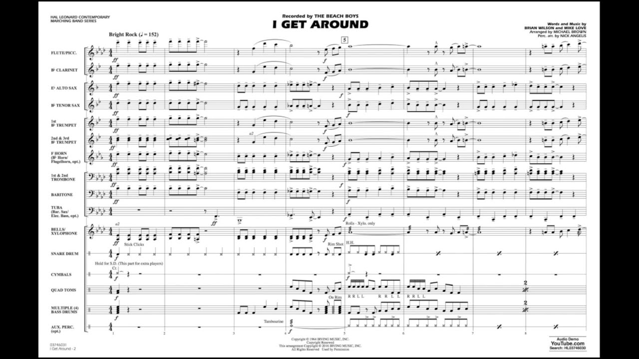I Get Around arranged by Michael Brown & Nick Angelis