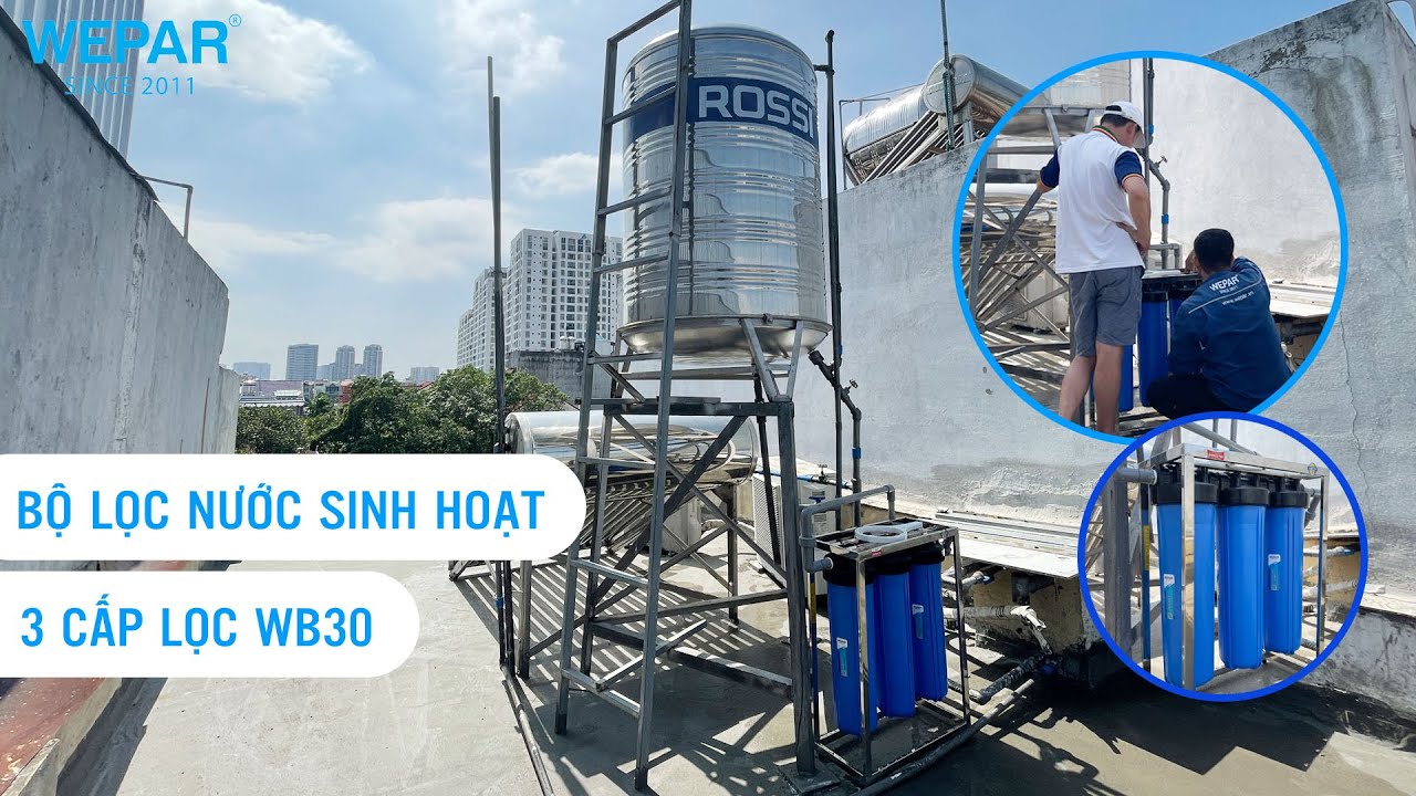 Lắp lọc tổng đầu nguồn nước sinh hoạt WB30 - lọc nước máy tại Thủ Đức