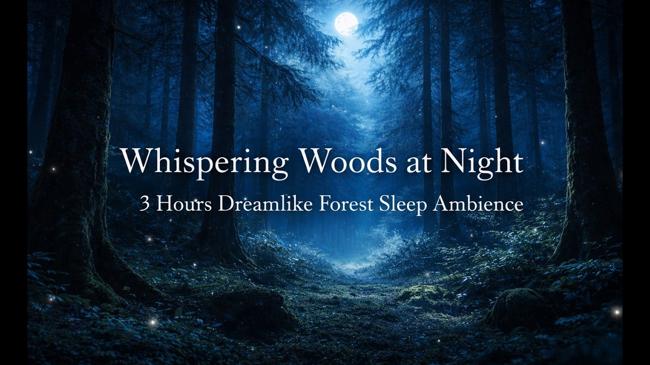 Whispering Woods at Night 🌙 | 3 Hours Dreamlike Forest Sleep Ambience
