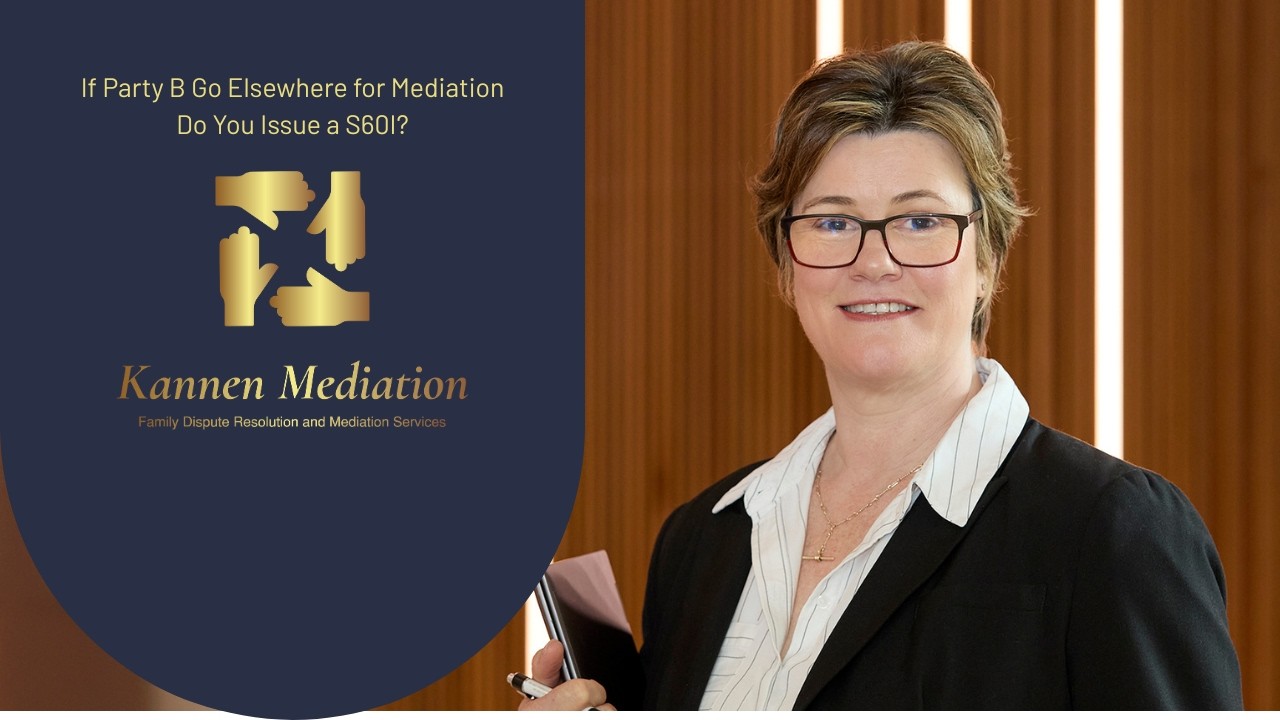 If Party B choose to go elsewhere for mediation is this a refusal? Do you issue a S60I certificate?