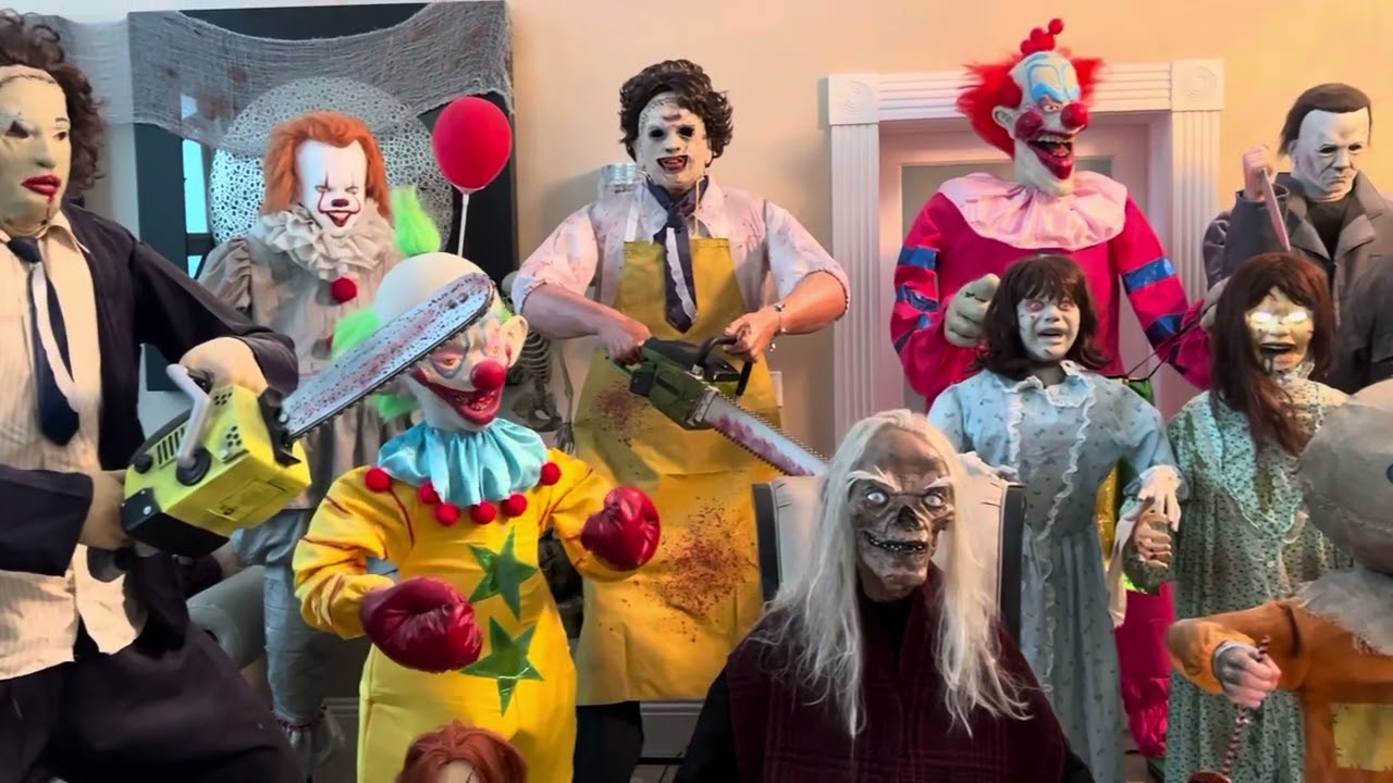My LifeSize Horror Animatronic Halloween Collection Props 🎃 #spirithalloween #partycityhalloween