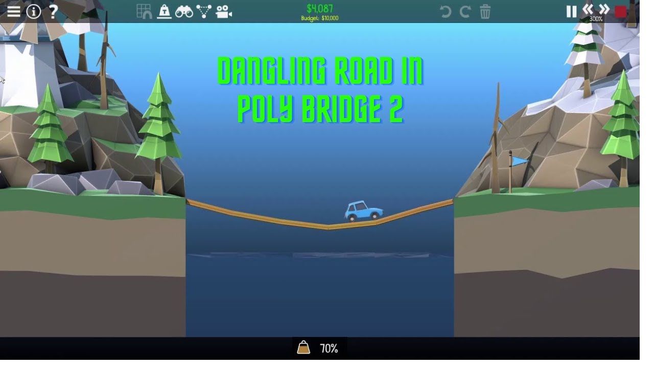 How to make Dangling Road in Poly Bridge 2