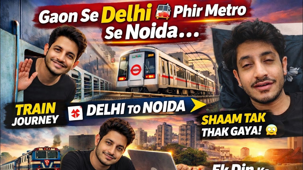 Gaon Se Delhi 🚆 Phir Metro Se Noida | Ek Din Ka Safar 😱 | Shaam Tak Thak Gaya!