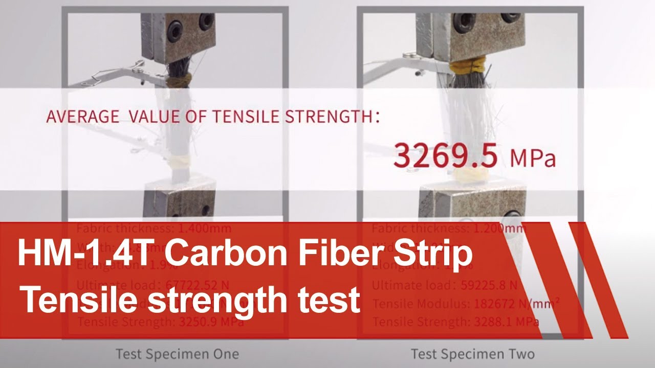 Tensile Strength Test Of 1.4mm Carbon Fiber Plate Strip Sample