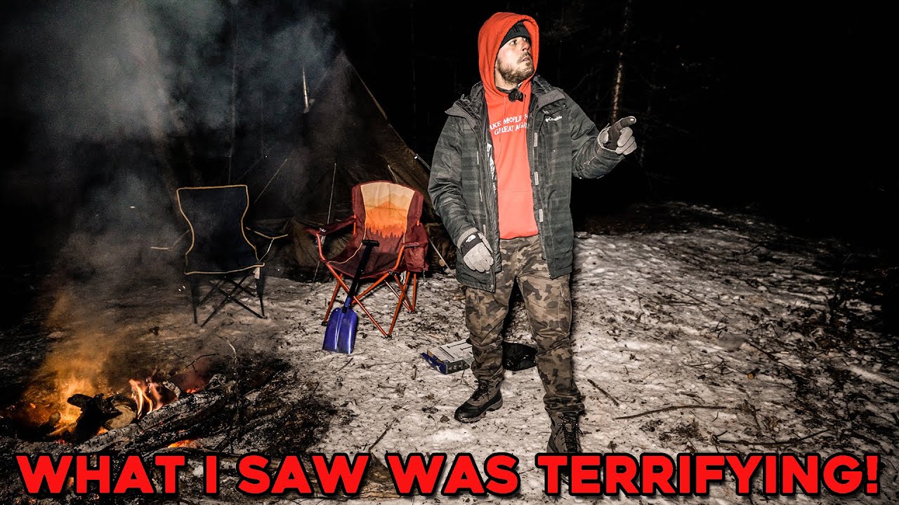(WHAT I SAW WAS TERRIFYING!) WINTER CAMPING in the HAUNTED WOODS OF NORTHERN CANADA -23C/-9F