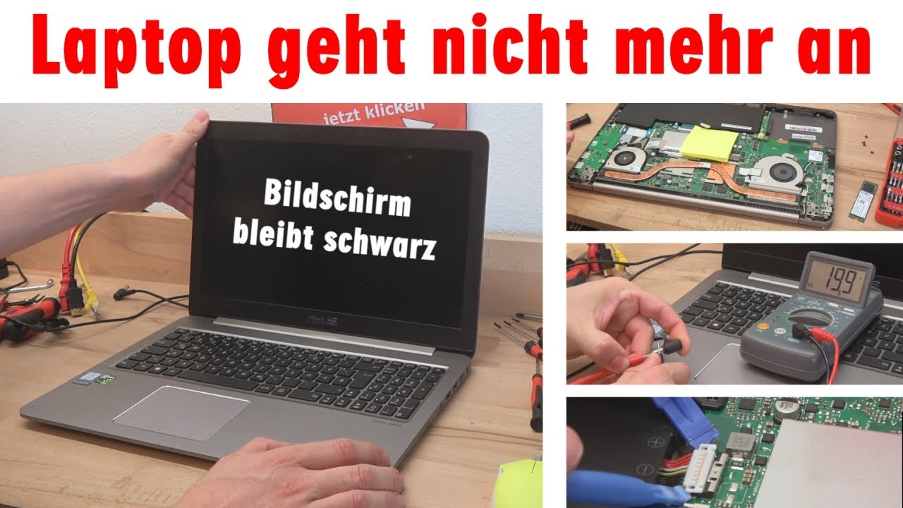 Laptop geht nicht mehr an 💻 Bildschirm bleibt schwarz 👉 &ouml;ffnen und pr&uuml;fen