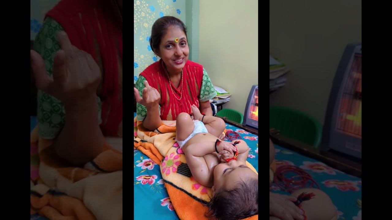 “Pota bole – Dadi best massage expert 😄💆‍♂️”“Nanhe pota ko Dadi ka full pampering time 🥰