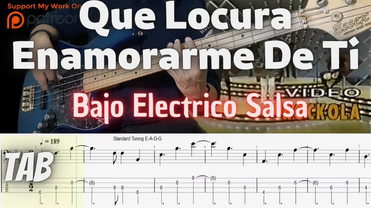 Eddie Santiago - Que Locura Enamorarme De Ti Bajo Electrico LATIN BASS LINE Salsa Tab